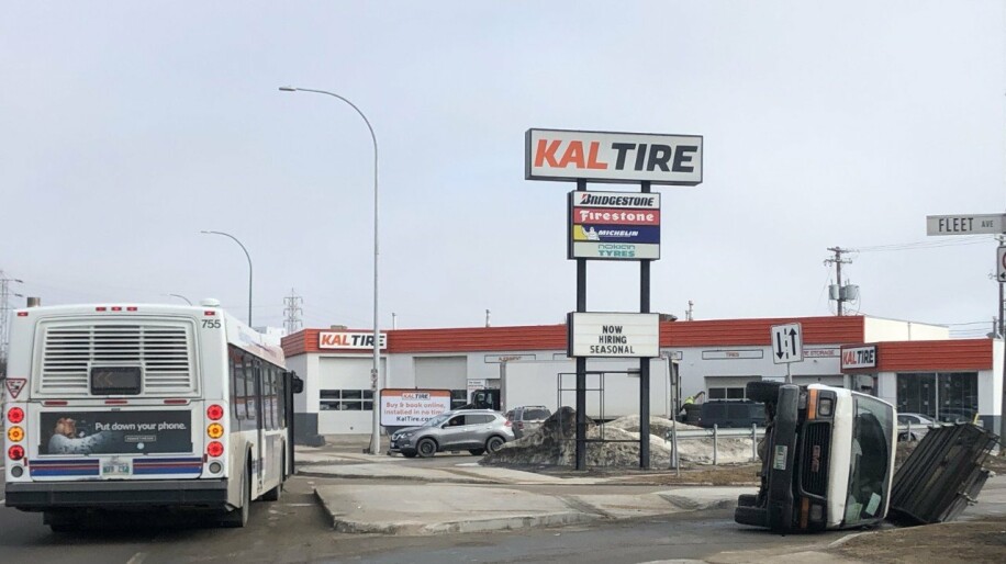Transit bus involved in a crash