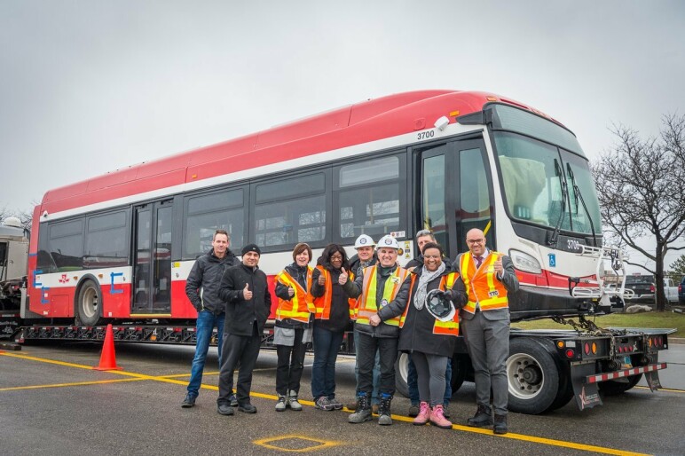 Made in Winnipeg electric bus delivered to Toronto