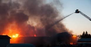 Fire at the recycling plant
