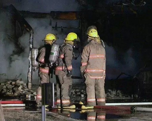 In West St. Paul, a house burnt out as a result of a lightning strike