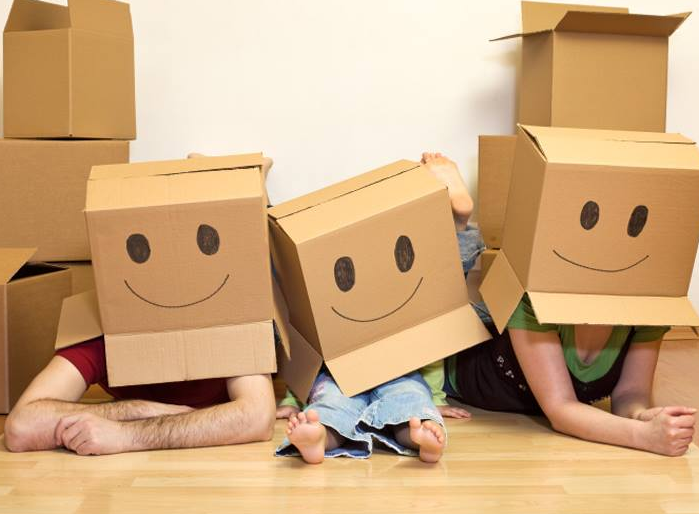 Children created cardboard masterpieces on Boxing Day
