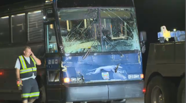 Greyhound Bus crash on Portage Avenue Greyhound Bus crash on Portage Avenue