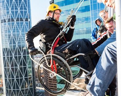 Winnipeg residents took an active part in the charitable action Easter Seals Drop Zone 2018