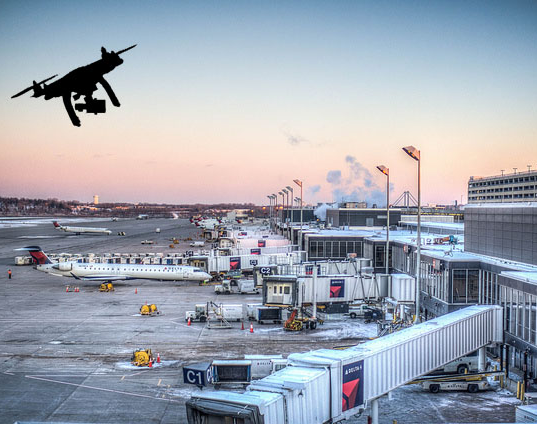 Unmanned drones flying near airports in Canada threaten the safety of airplanes and passengers