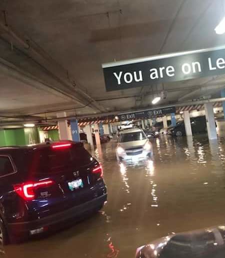 Portage Parkade is flooded