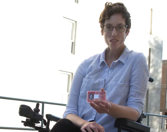 A woman in a wheelchair is very upset after drivers told her not to... A woman in a wheelchair is very upset after drivers told her not to go on the road