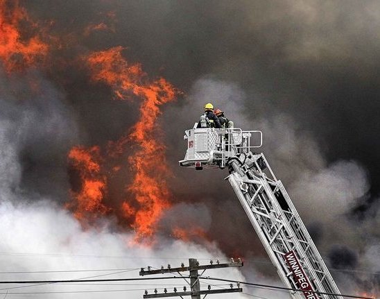 Large fire at oil seed processing plant in St. Boniface