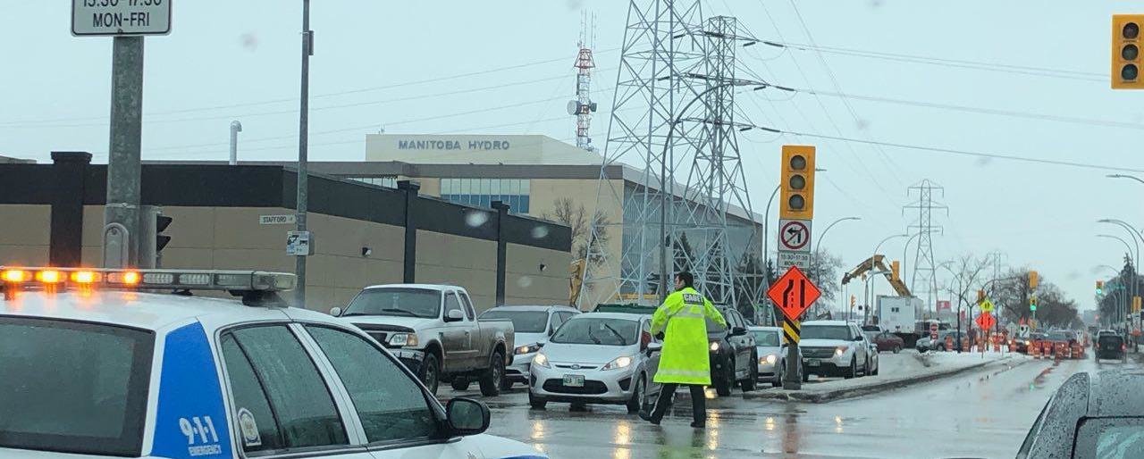 Winnipeg down town with no traffic lights
