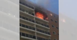 Apartment on fire near Grant Park Mall