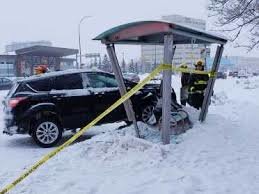 Winnipegger crashed into a bus shelter