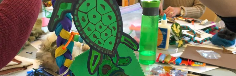 Winnipeg teachers learned how to create story vines at the community arts space ArtsJunktion