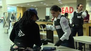 Screening at the Millennium Library results